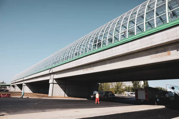 Otopeni Romênia Setembro 2020 Detalhes Recém Construída Estação Ferroviária Aeroporto — Fotografia de Stock