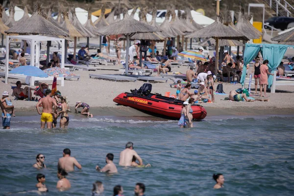 Constanta Romênia Julho 2020 Salva Vidas Romenos Uma Praia Mar — Fotografia de Stock