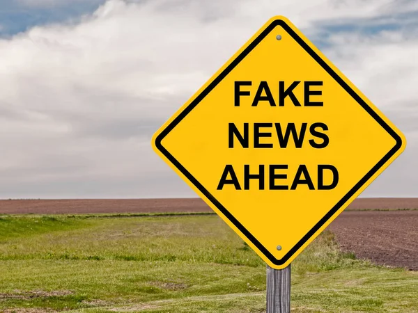 Fake News Ahead Caution Sign