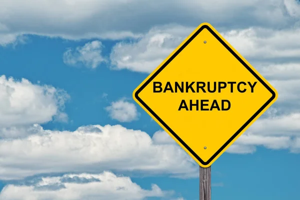 Varovný znak pro bankrot — Stock fotografie