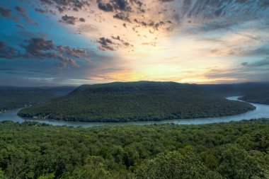 Sunrise At Snoopers Rock Overlook Near Chattanooga And Dunlap Tennessee clipart