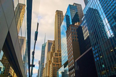Downtown Manhattan in New York City with breathtaking skyscrapers clipart