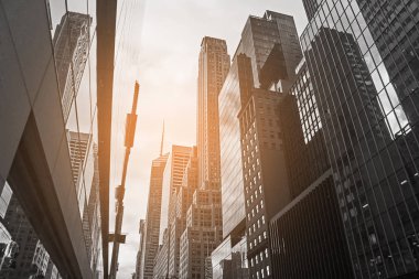 Şehir merkezindeki Manhattan New York City ile nefes kesen gökdelenler