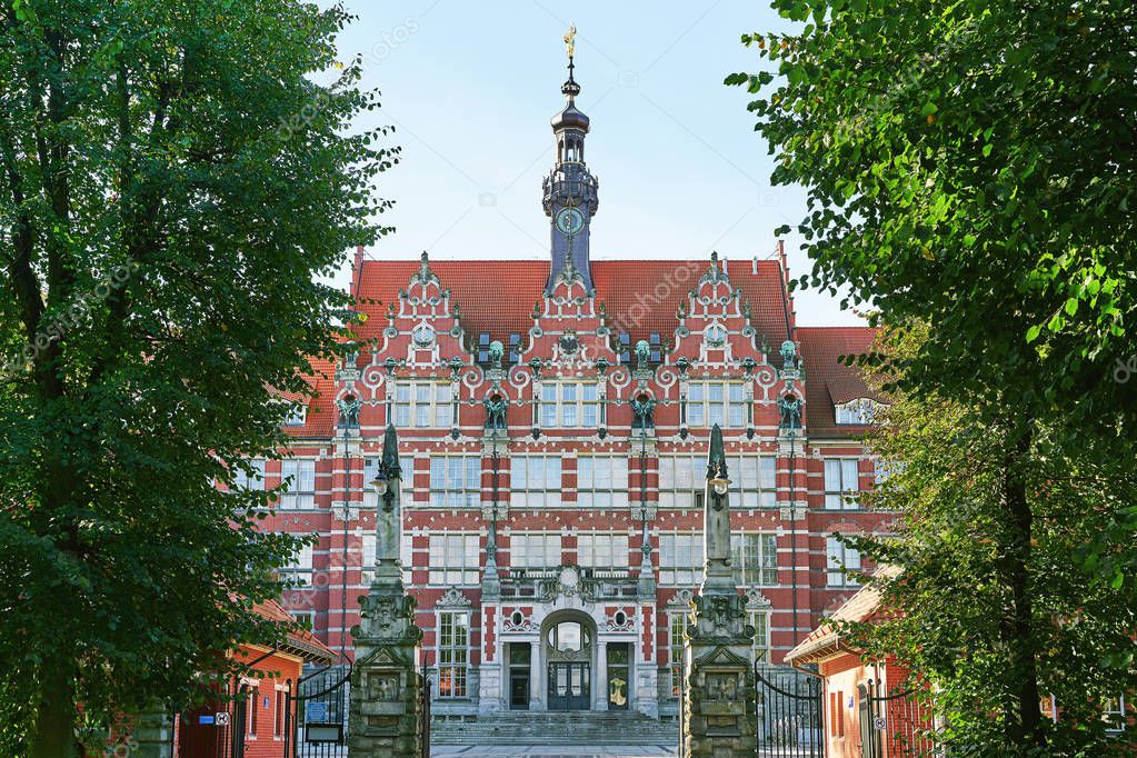 The main building of Gdansk University of Technology in Poland