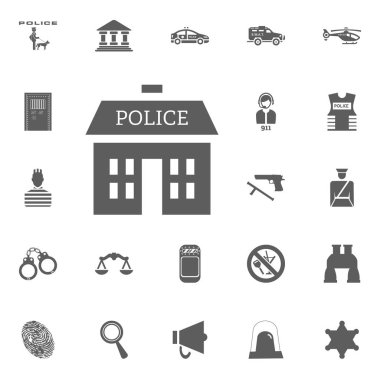 Polis Departmanı simgesi. Polis ve juctice vektör Icon set