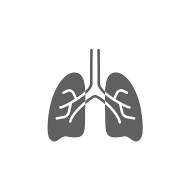 Akciğerler sembolü, klinik etiket simgesi basit tasarım vektörü illüstrasyonu.