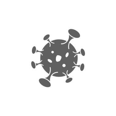 Coronavirus 2019-nCoV. Corona virüs ikonu. Solunum yolu enfeksiyonu Asya gribi salgını. Grip salgını. Virüs, mikrop, baca simgesi basit tasarım vektörü çizimi