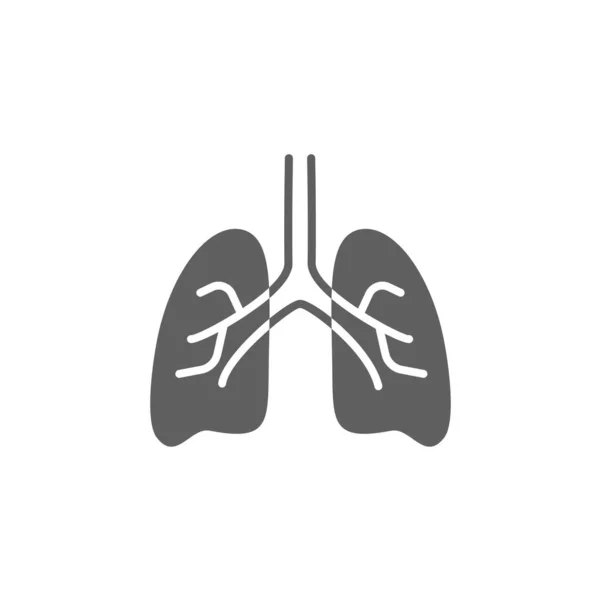 Symbole Pulmonaire Icône Étiquette Clinique Illustration Vectorielle Conception Simple — Image vectorielle