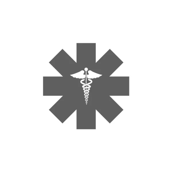 緊急時の医療記号 スター ライフのアイコンシンプルなデザインベクトルイラスト — ストックベクタ