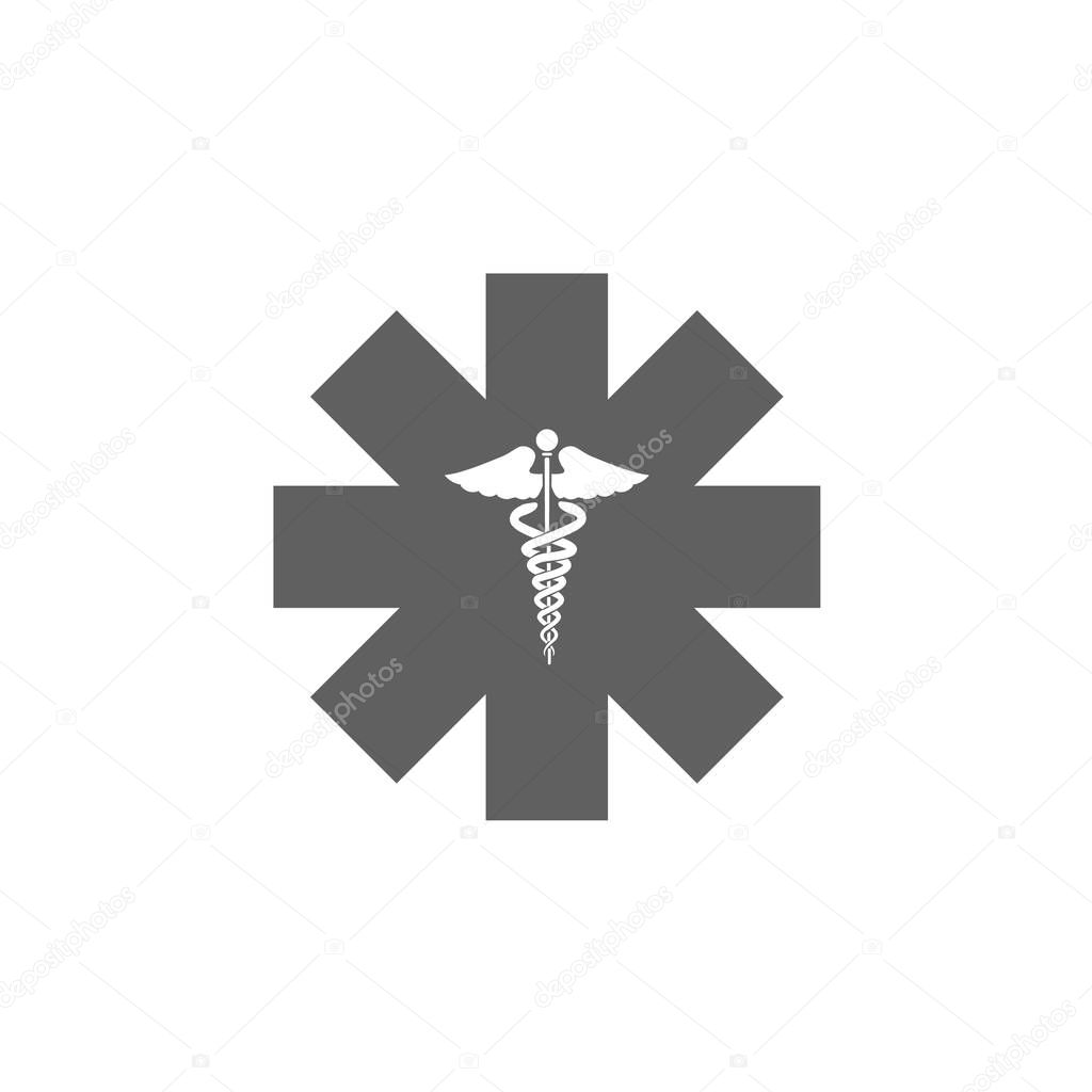 Medical symbol of the Emergency - Star of Life icon simple design vector illustration