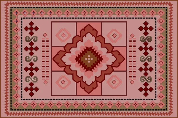 Muster eines luxuriösen alten Orientteppichs mit weinroten, rosa und beigen Farbtönen — Stockfoto
