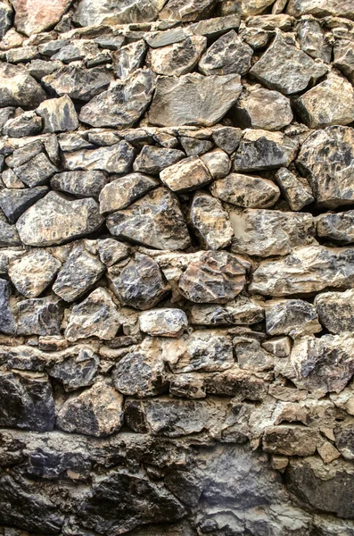 Ιστορικό Του Τείχους Από Ακατέργαστη Φυσική Πέτρα Στη Μεσαιωνική Πρόσοψη — Φωτογραφία Αρχείου
