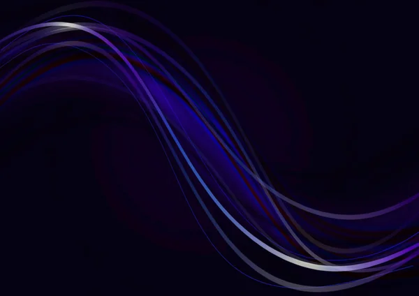 Abstract dark blue background with wavy luminous blue also maroon and purple stripes covering smooth bluish wave