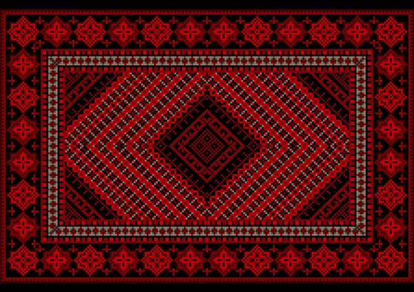 Luxueux Tapis Vintage Dans Les Tons Rouges Avec Motif Original — Image vectorielle