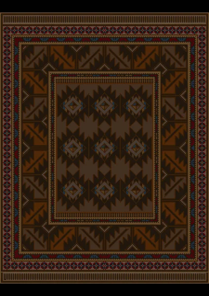 茶色の色合いと中央の斑紋でヴィンテージ高級カーペット — ストックベクタ