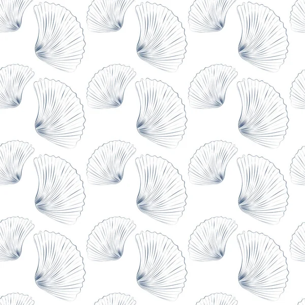 Ilustração Vetorial Padrão Contínuo Conchas Fundo Marinho Para Convites Design — Vetor de Stock