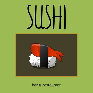 Davet sushi Restaurant konsept tasarımı. Vektör çizim