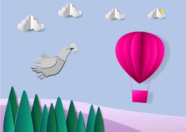 Stil arka plan vektör çizim kağıt kesme