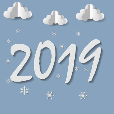 siyah arka plan üzerine 2019 altın paneli. Vektör yeni yıl çizim.