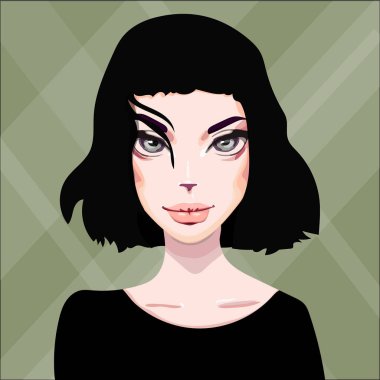 Vektör kız, kadın ifade karakter