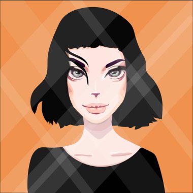 Vektör kız, kadın ifade karakter