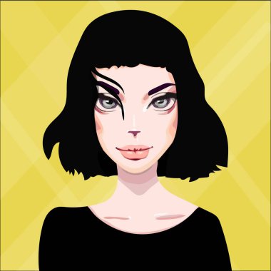 Vektör kız, kadın ifade karakter