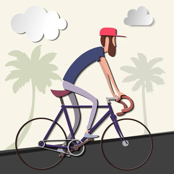 Cyklista stylizované vektor, silniční cyklistika, Půjčovna vektorové ilustrace — Stockový vektor