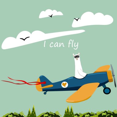 Sevimli Lama yüz. Çocukça baskı kumaş, t-shirt, poster, kart, bebek duş için. Vektör