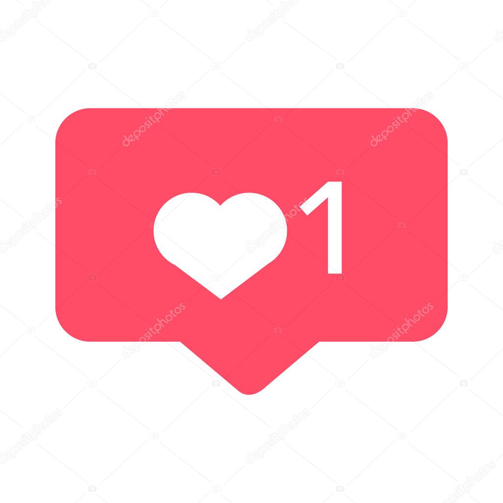 New Counter Notification Icon Instagram. Follower. New Icon like 1 insta symbol, button. Social media like insta ui, app, iphone. Vector illustration. EPS 10.