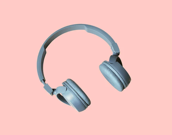 Headphones Gray Headphones Pink Background Headphones Pink Background Sounds Music — Stock fotografie