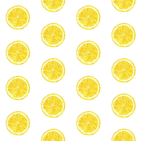 Citrus Sömlösa Mönster Gjorda Citron Hand Dras Botaniska Illustration Isolerade — Stockfoto