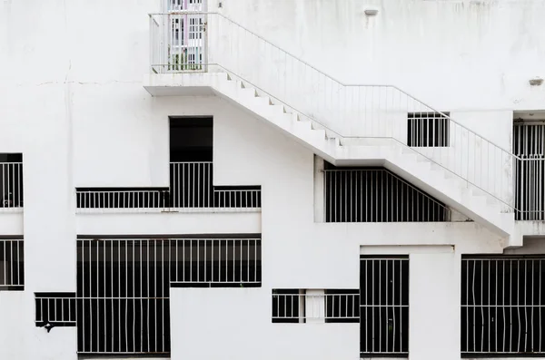 Abstract Exterior Architectural Background Grille Windows Different Shapes Sizes White — Stock Photo, Image