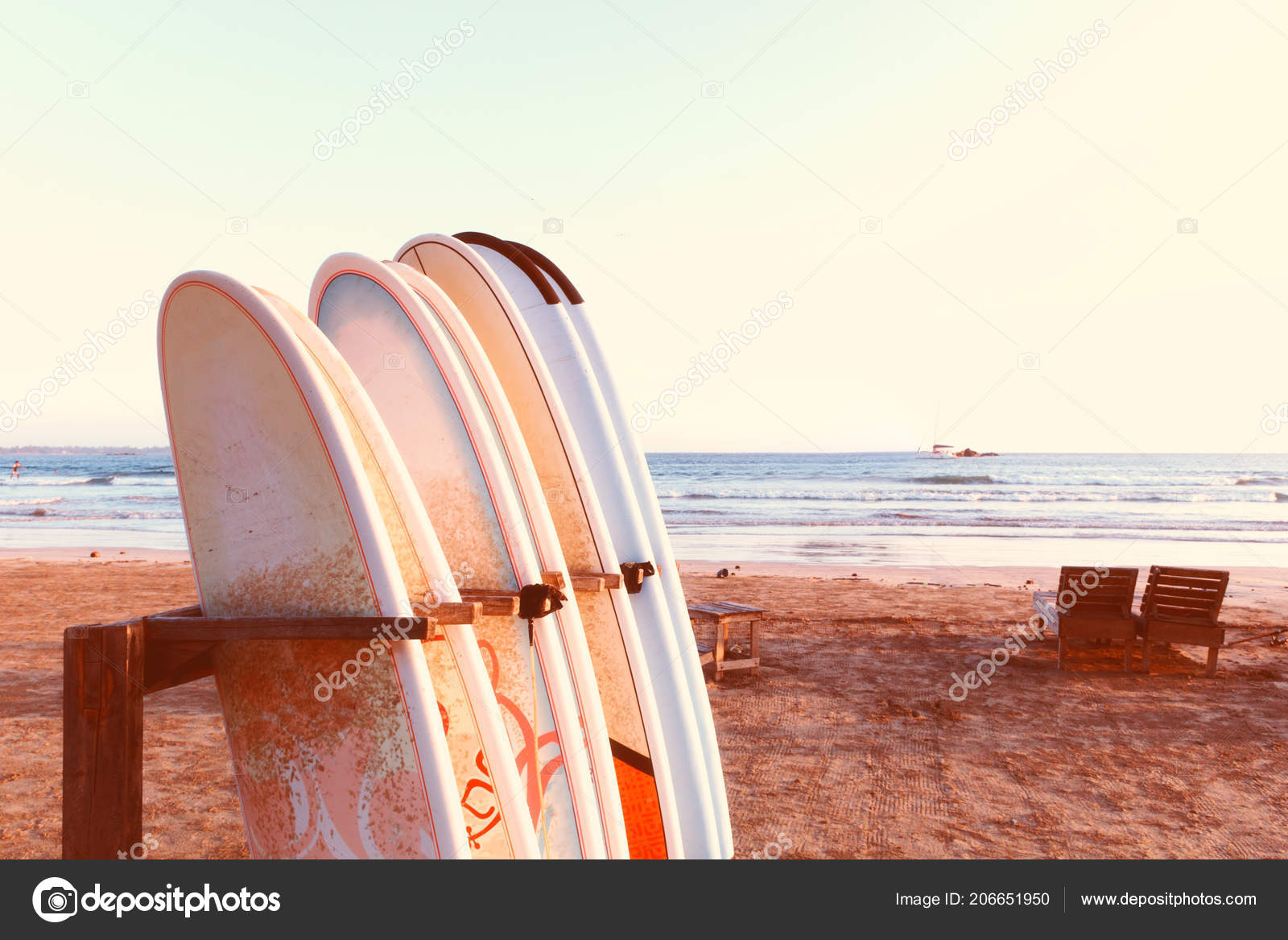 Férias Férias Fundo Papel Parede Linha Pranchas Surf Duas