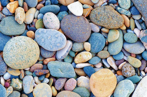 Λαμπερό Φόντο Πολύχρωμα Γύρο Πέτρες Βότσαλα Κοντινό Θάλασσα — Φωτογραφία Αρχείου