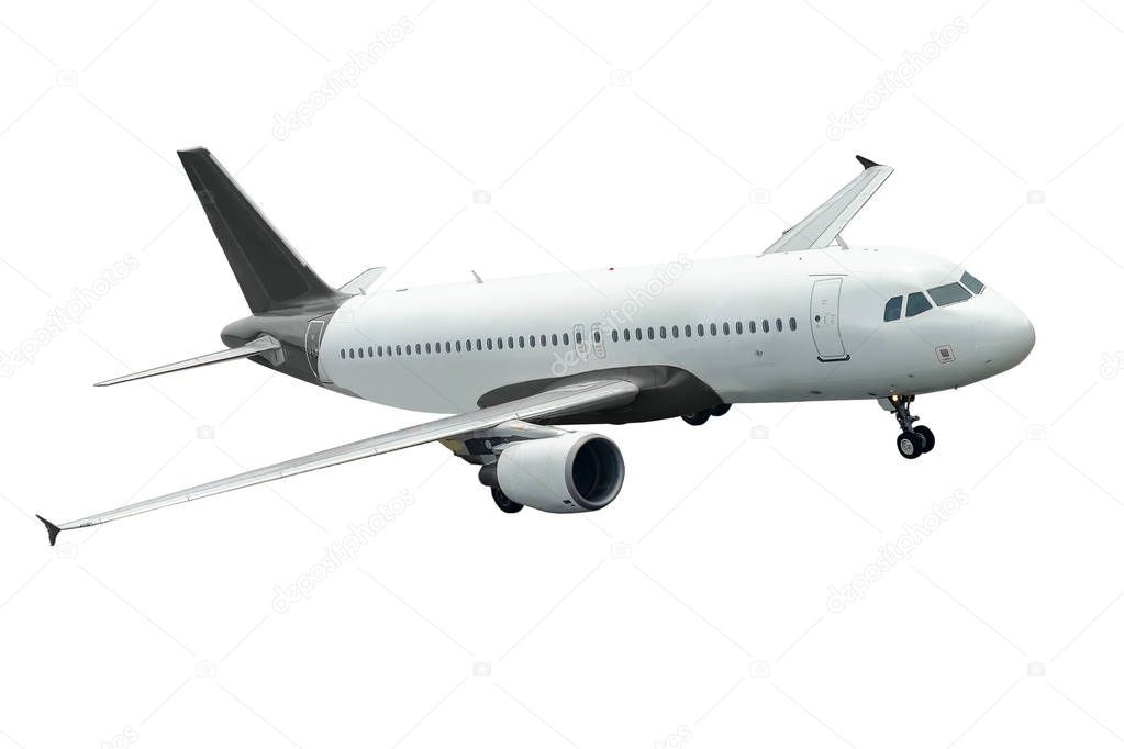 Airplane isolated on white background. Transportation and travel concept.