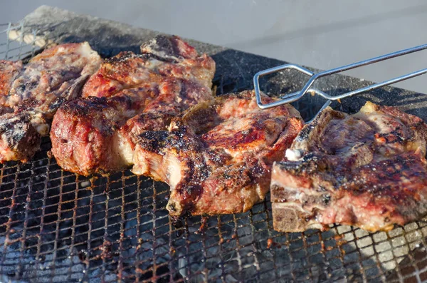 Barbecue grill pork steak. — Stock Photo, Image