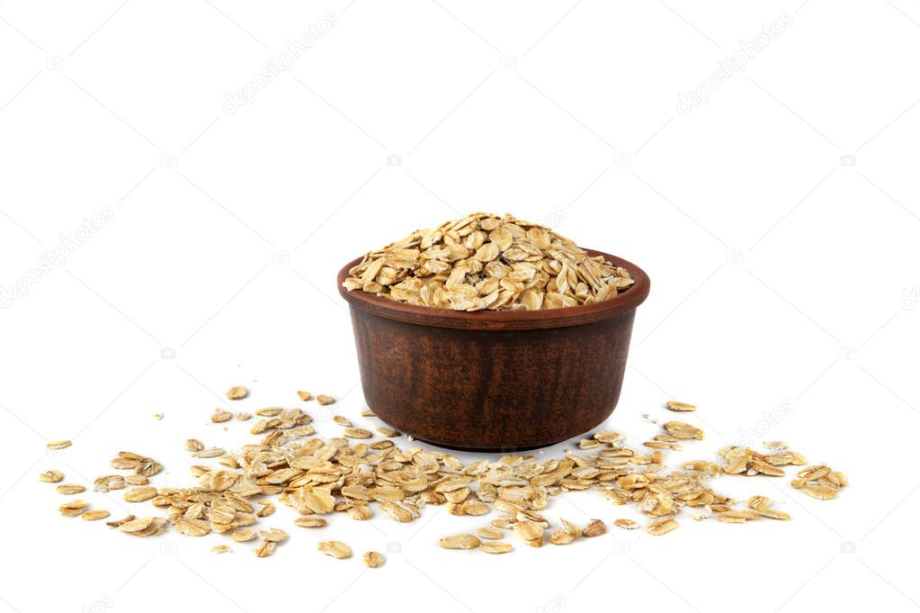 Oatmeal cereal isolated on white background