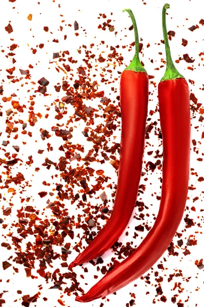 Czerwona Papryczka Chili Białym Tle — Zdjęcie stockowe