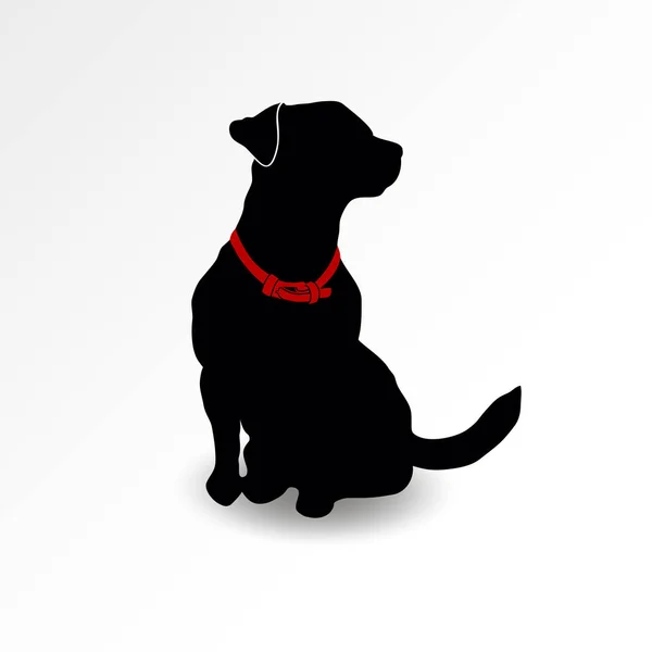 Silhouet Van Een Hond Van Vergadering Zoeken Jack Russell Terriër — Stockvector