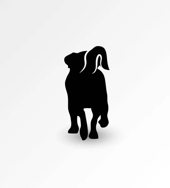 Silhouette Baksidan Promenader Hund Jack Russell Terrier Vektorillustration — Stock vektor