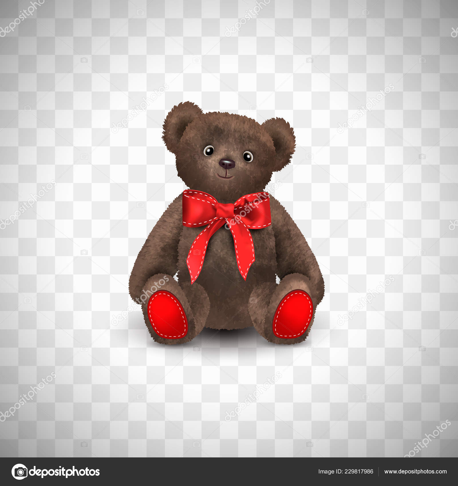 brown teddy bear with red bow