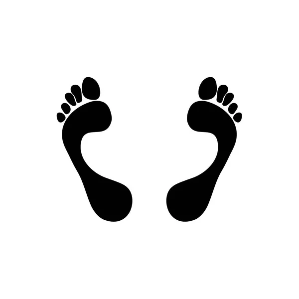 Imprint Two Human Feet Vector Object Isolated White Background — Stock Vector