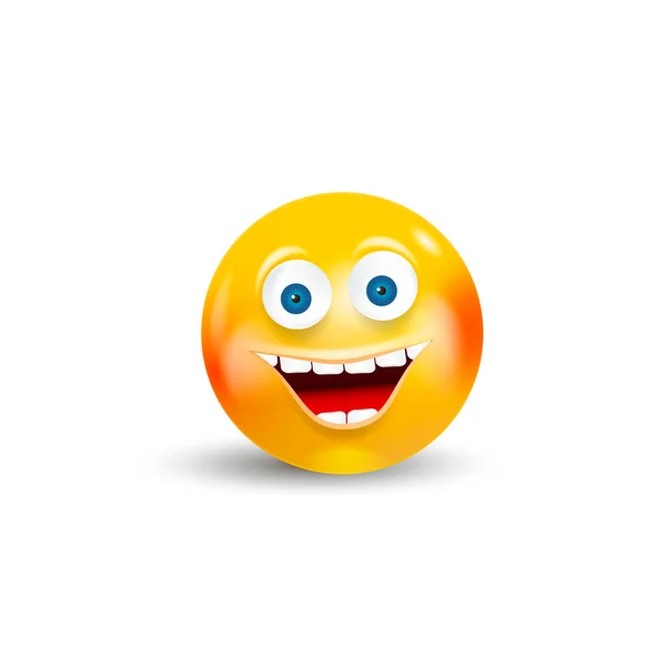 Happy Emoji Kawaii Face aislado sobre fondo blanco. Comunicación Chat Elementos o icono . — Vector de stock