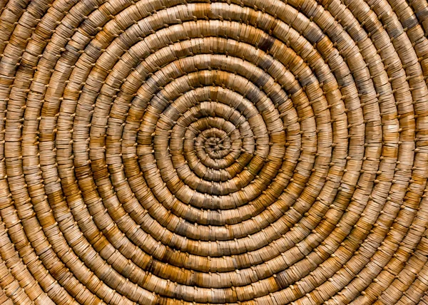 Handmade antique work weaving natural material background. Spiral weaving or weaving in a circle