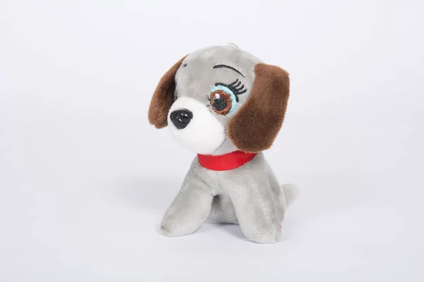 Soft Toy Dog Brown Ears White Background — Stock Photo, Image