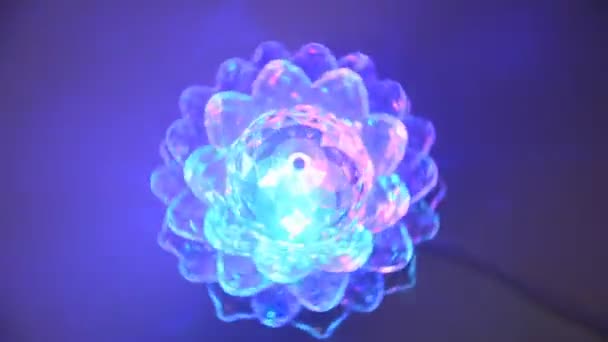 Multi Colored Rotating Lamp Lotus Lamp — Stock Video