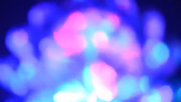 Blue Red Lights Revolving Unfocused Festive Illumination — Stock Video