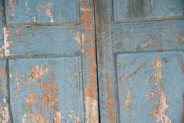 Старая Задняя Дверь Шкафа Падающей Синей Краской Текстура Фон — стоковое фото