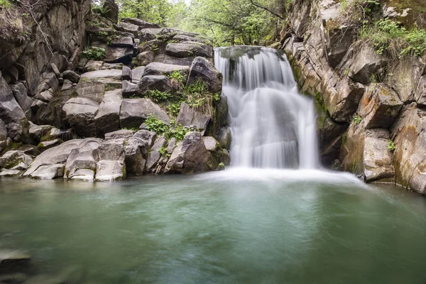 Waterfall Zaskalnik Mountain River Polish Carpathians Beskid Sdecki — Stock Photo, Image