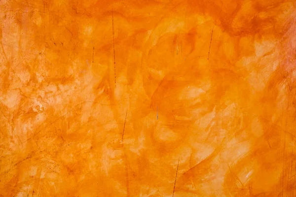 Texturizado Pared Cepillado Pintado Fondo Abstracto Naranja Óleo Color — Foto de Stock